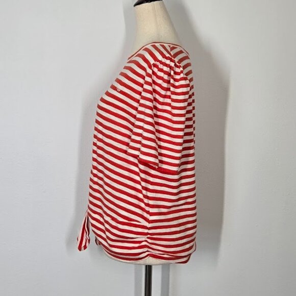 LAUREN RALPH LAUREN striped tie front t-shirt  Sz L - Picture 5 of 9